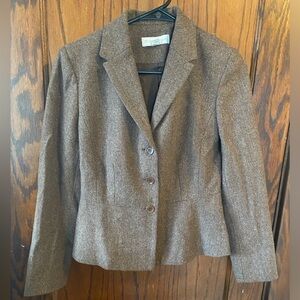Vintage 2000s wool blend brown blazer